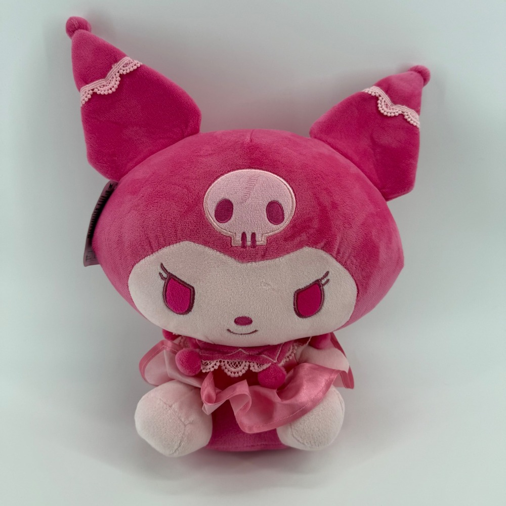 Sanrio Hello Kitty and Friends Kuromi Pink Lace Ruffle Dress Plush Toy 13.5 inch